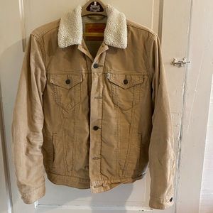Levi’s Corduroy Type III Sherpa Trucker Jacket in Tan/Brown